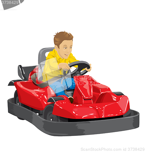 Image of Boy driving go kart