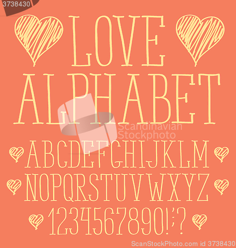 Image of Vector Hand Drawn Alphabet