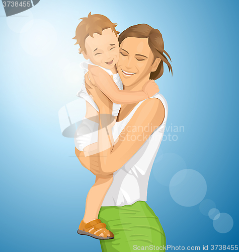 Image of Vector Woman With Child