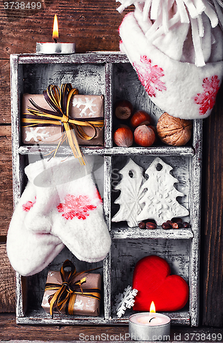 Image of Winter decoration with gifts