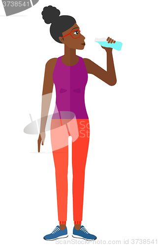 Image of Woman drinking water.