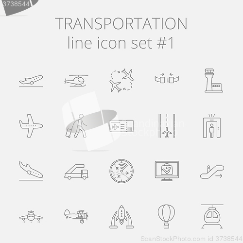 Image of Transportation icon set.