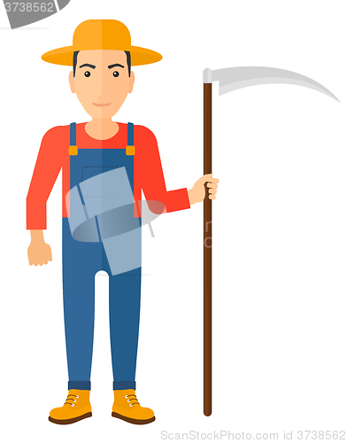 Image of Farmer with scythe.