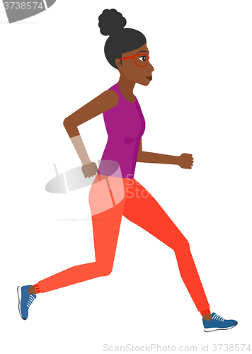 Image of Sportive woman jogging.