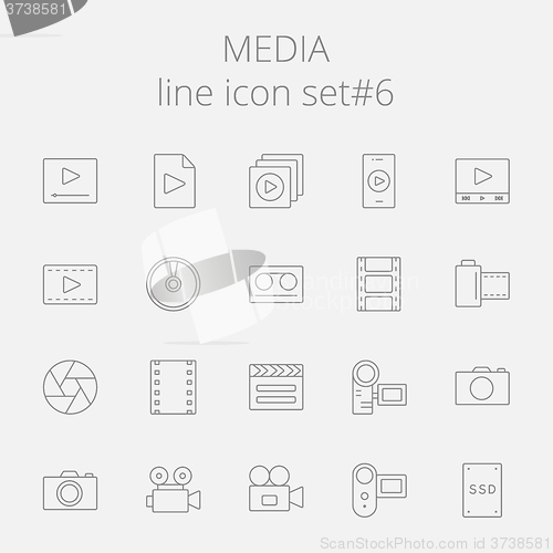 Image of Media icon set.