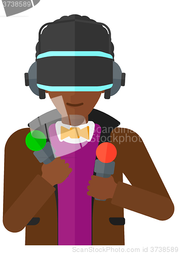 Image of Man in oculus rift.