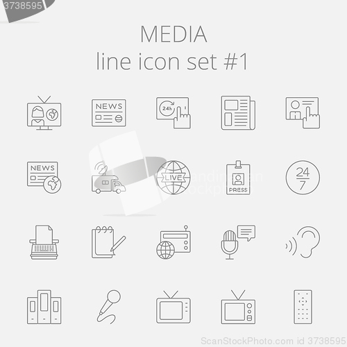 Image of Media icon set.