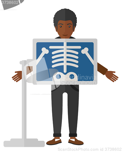 Image of Patient during x-ray procedure.