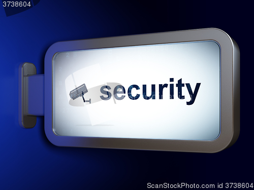 Image of Security concept: Security and Cctv Camera on billboard background