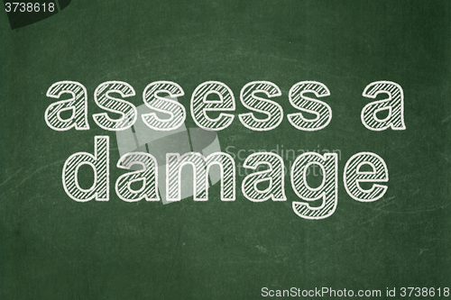 Image of Insurance concept: Assess A Damage on chalkboard background