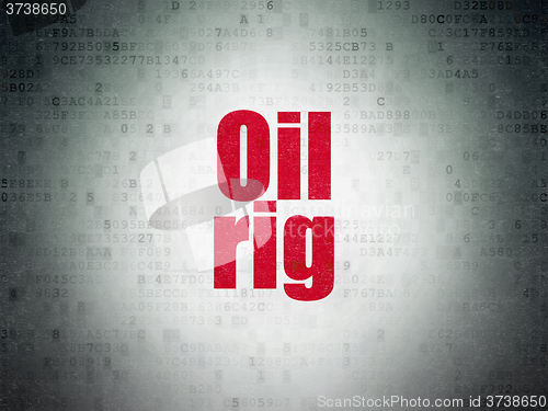 Image of Manufacuring concept: Oil Rig on Digital Paper background