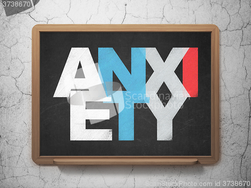 Image of Health concept: Anxiety on School Board background