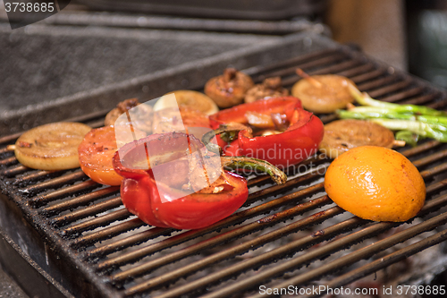Image of grilled vegetable preparing 