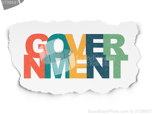Image of Politics concept: Government on Torn Paper background