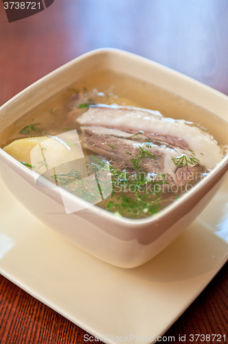 Image of soup with lamb meat