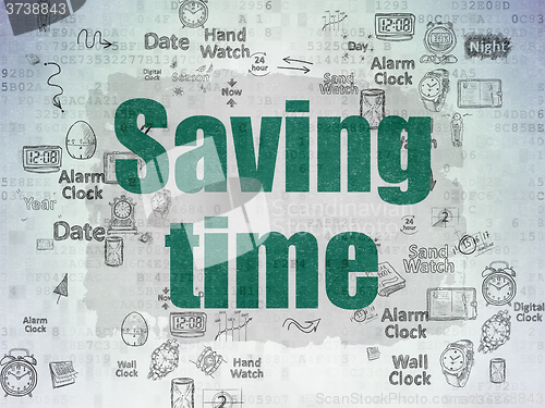 Image of Timeline concept: Saving Time on Digital Paper background