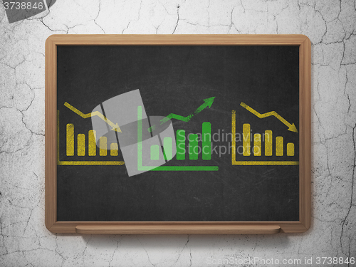 Image of Business concept: growth graph icon on School Board background