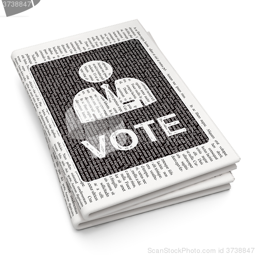 Image of Politics concept: Ballot on Newspaper background