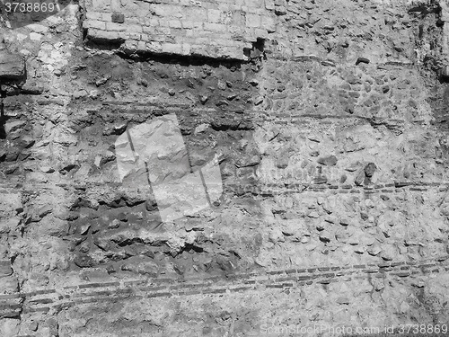 Image of Black and white Roman Wall in London