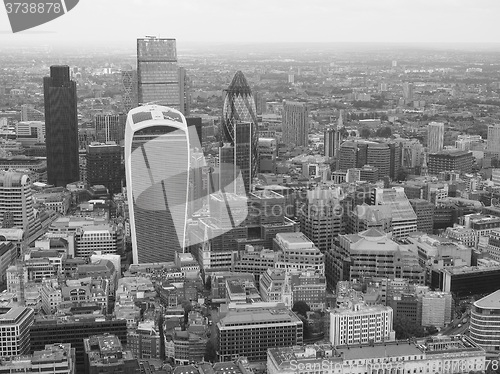Image of Black and white Aerial view of London