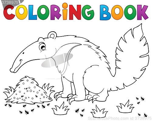 Image of Coloring book anteater theme 1