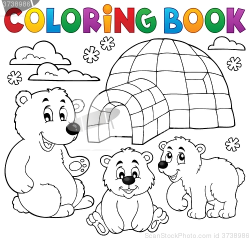 Image of Coloring book with polar theme 1