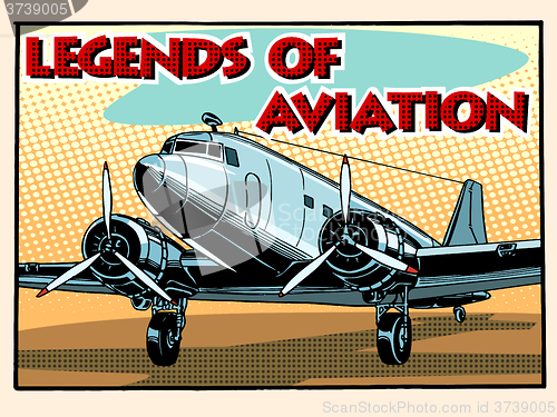 Image of Legends of aviation abstract retro airplane