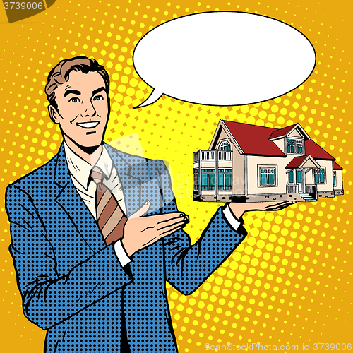 Image of Realtor businessman offers home