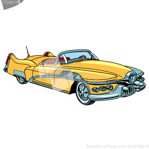 Image of Retro yellow car classic abstract model