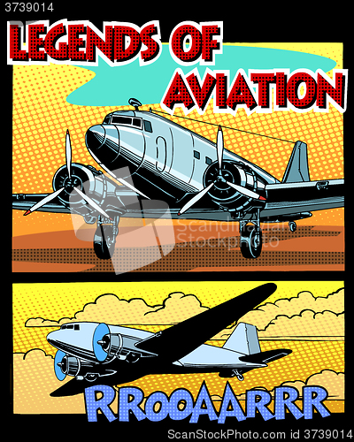 Image of Legends of aviation abstract retro airplane