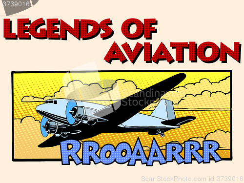 Image of Legends of aviation abstract retro airplane