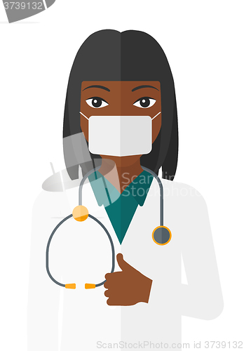 Image of Confident doctor in mask.