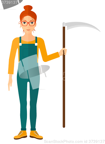 Image of Farmer with scythe.