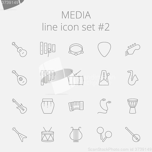 Image of Media icon set.