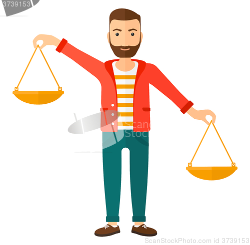 Image of Businessman with scales.