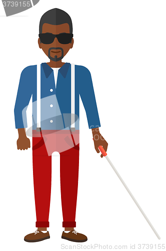 Image of Blind man with stick.