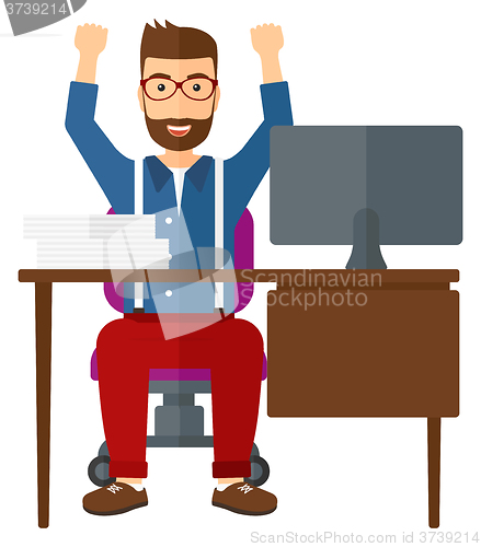 Image of Man working at office.