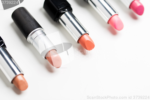 Image of close up of lipsticks range