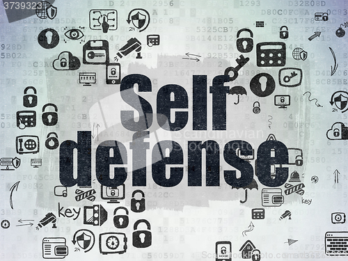 Image of Protection concept: Self Defense on Digital Paper background