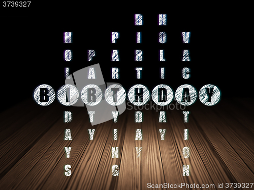 Image of Holiday concept: Birthday in Crossword Puzzle