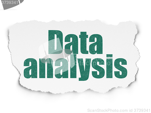 Image of Information concept: Data Analysis on Torn Paper background