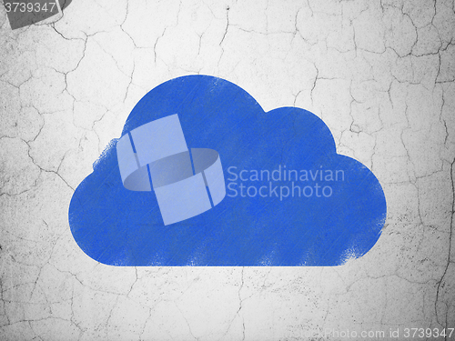 Image of Cloud computing concept: Cloud on wall background