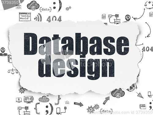 Image of Database concept: Database Design on Torn Paper background