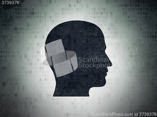 Image of Advertising concept: Head on Digital Paper background
