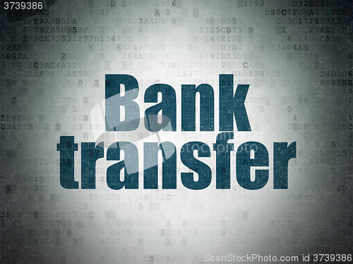 Image of Money concept: Bank Transfer on Digital Paper background