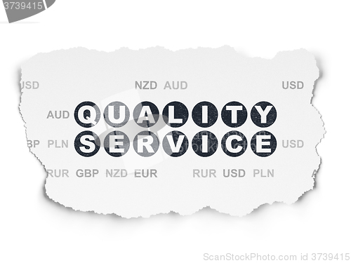 Image of Business concept: Quality Service on Torn Paper background