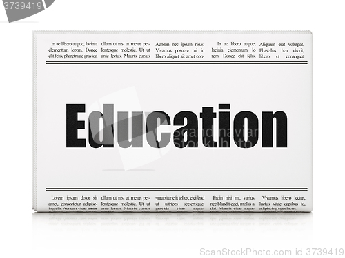 Image of Learning concept: newspaper headline Education