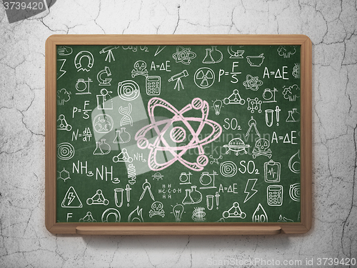 Image of Science concept: Molecule on School Board background