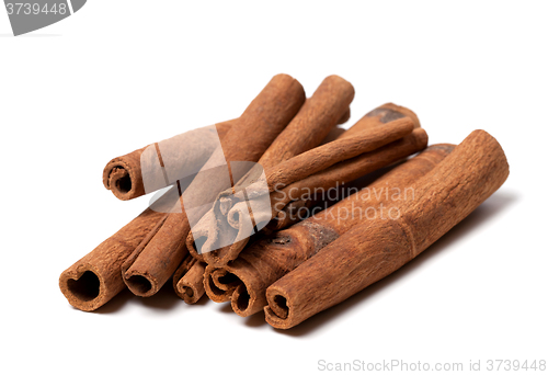 Image of Cinnamon sticks on white background