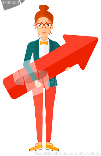 Image of Successful businessman with arrow up.